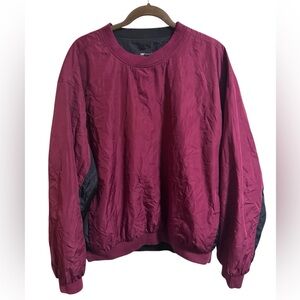 Vintage 90s Reversible Nylon Windbreaker Pullover Maroon Black Men’s XL